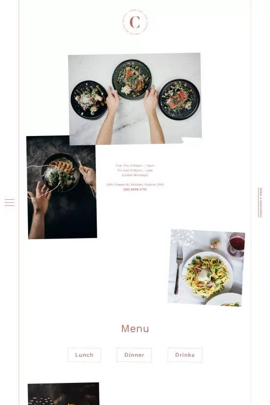 Culinary Monochromatic Modern Webflow Website Template