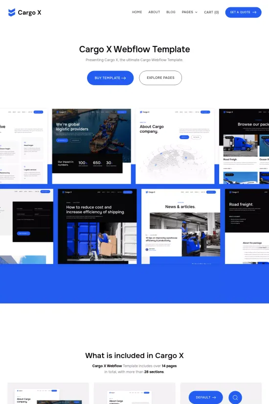 Corporate Blue Modern Logistics Webflow website template