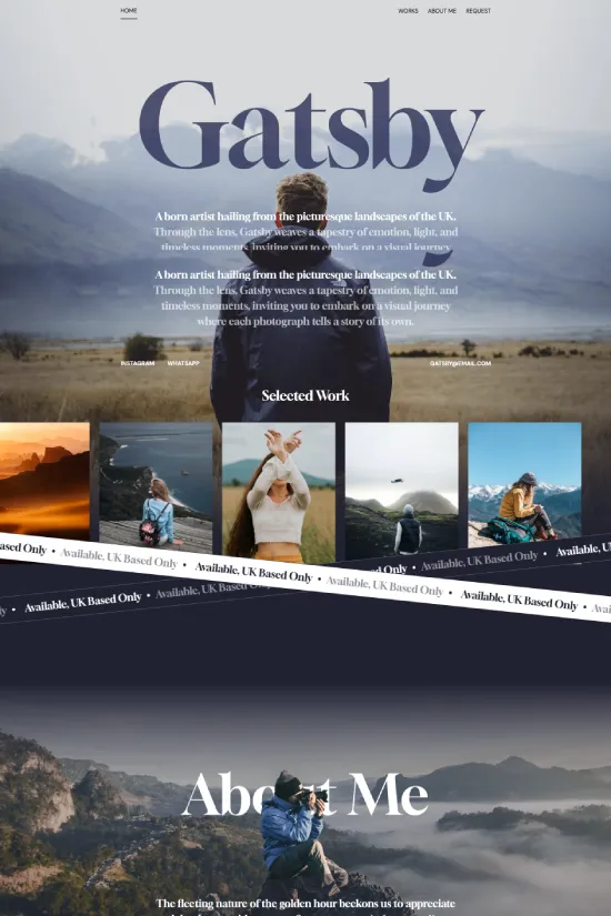 Photography Portfolio Elegant Blue Webflow website template