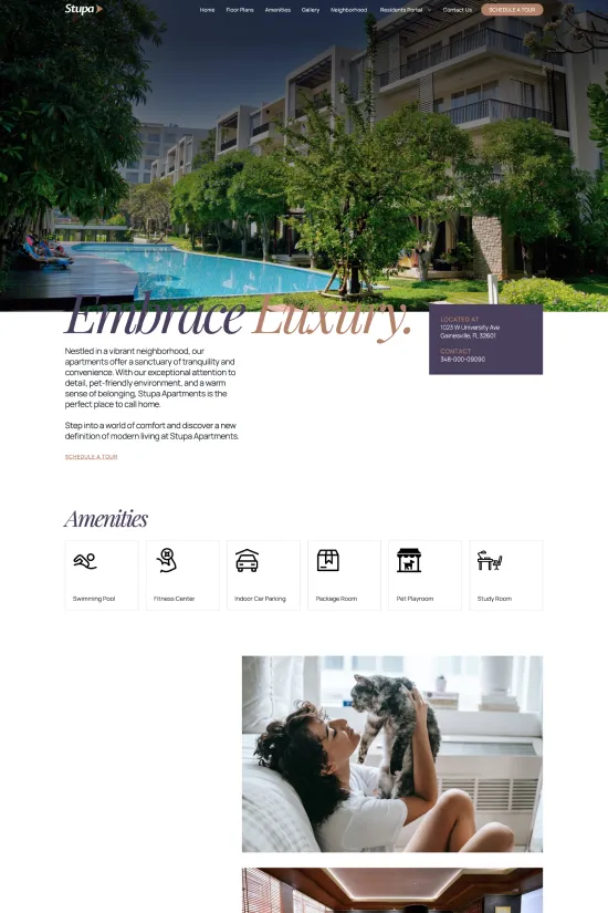 Luxury Apartments Rentals White Elegant Webflow website template