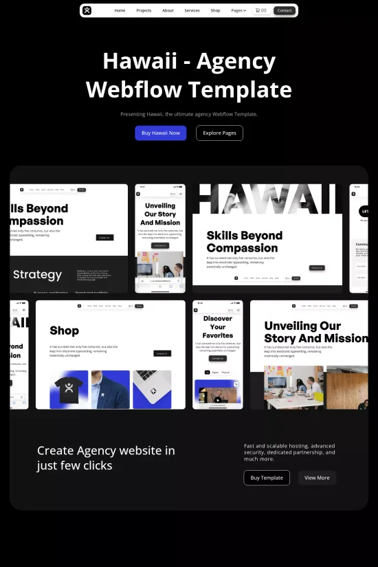 Modern Monochrome Agency Webflow Website Template
