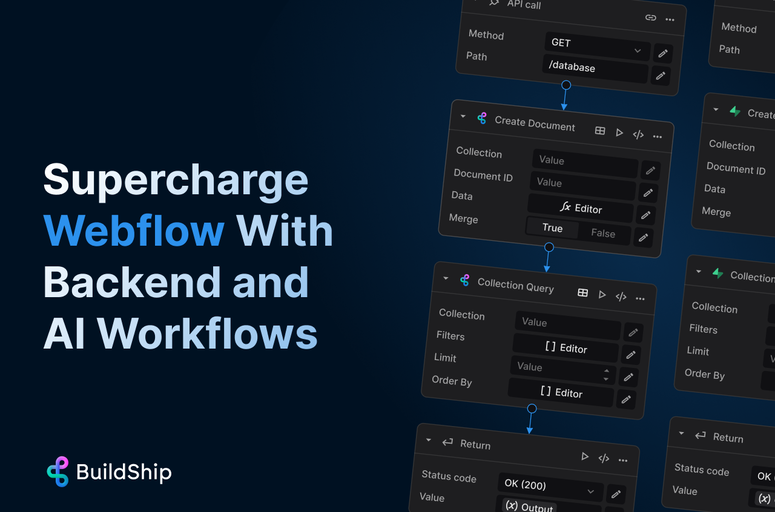 Enhance your Webflow projects with ease using BuildShip, a visual backend and workflow builder with seamless integration capabilities. Connect to databases, automate workflows, leverage AI, and join a supportive community for advanced app development.