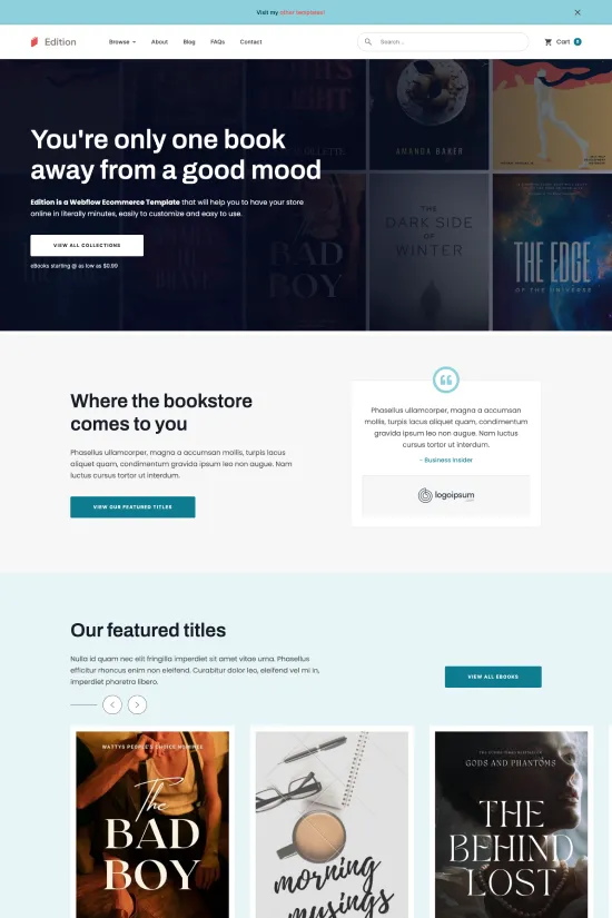 E-Commerce Modern Blue Webflow Website Template