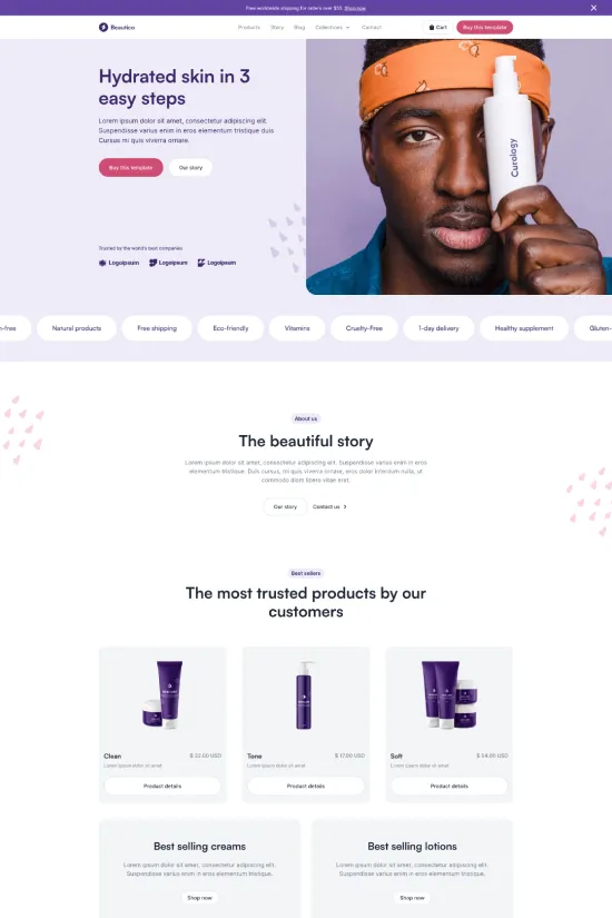 E-commerce Purple Modern Webflow website template