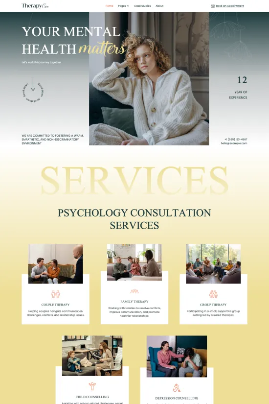 Soothing Wellness Center Therapy Webflow website template