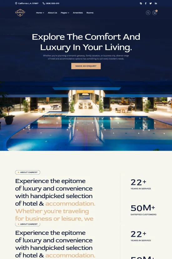 Luxury Black Resort Elegant Webflow website template.