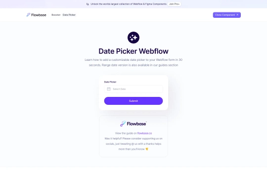 Date Picker Webflow cloneable