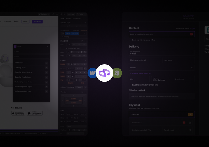 Create visually stunning online stores seamlessly with the Looop Webflow app. Sync Shopify data easily, manage products within Webflow, and tailor stores for global audiences. Experience efficiency and performance improvements. Perfect for Webflow designers aiming for standout e-commerce sites.