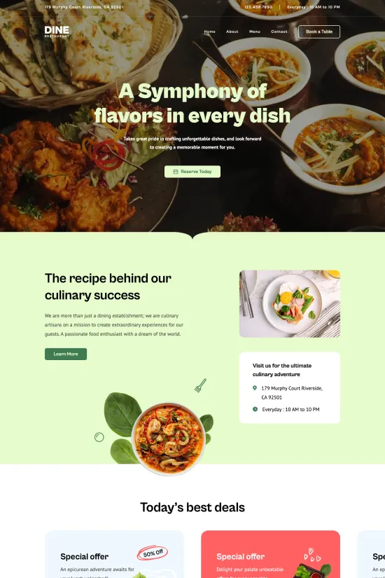 Restaurant Black Modern Webflow website template