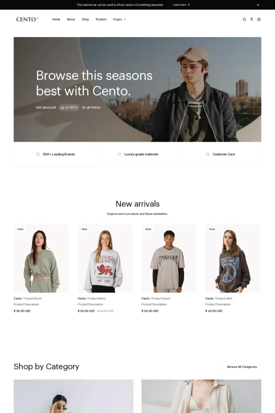 Fashion Ecommerce Minimalist Light Webflow website template