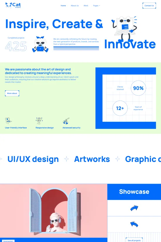 Modern Blue Clean Playful Webflow website template
