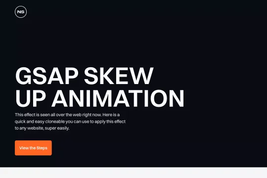 GSAP Skew Up Animation Webflow cloneable