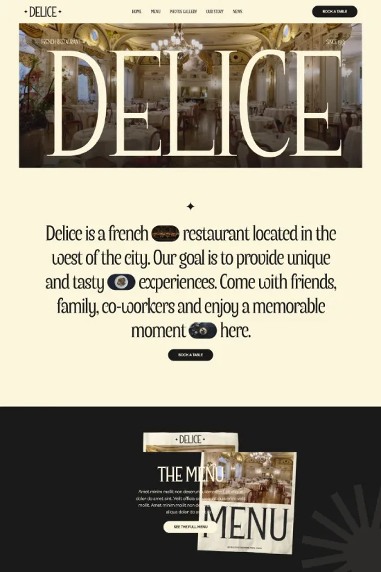Elegant Fine Dining Elegant Webflow Website Template