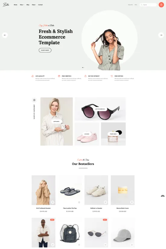 Elegant White Ecommerce Webflow Website Template