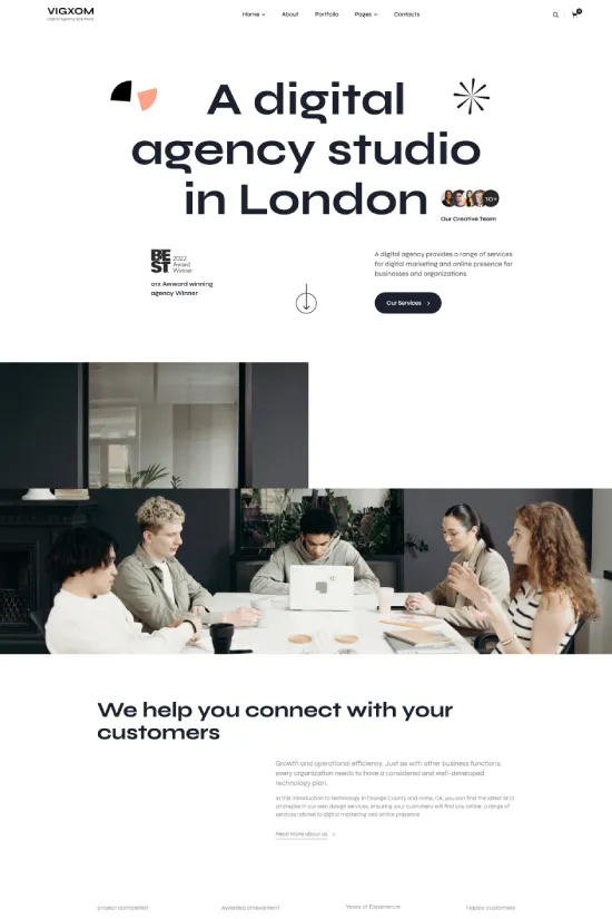Professional Black and White Design Agency Webflow Website Template