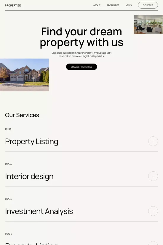 Minimalist Light Real Estate Webflow Website Template