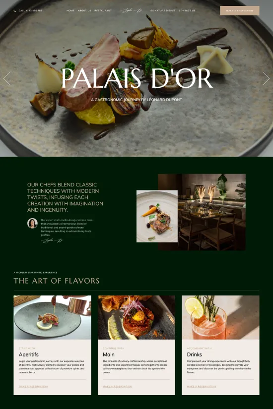 Luxury Elegant Restaurant Webflow website template